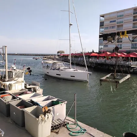 Spacieux 2 Chambres, 4 Personnes, Terrasse Vue Port , Wifi Gratuit Et Parking Prive Gratuit, Lave Linge, Congelateur, Situe Pres De La Plage, Commerces, Marche Et Restaurants Apartmán